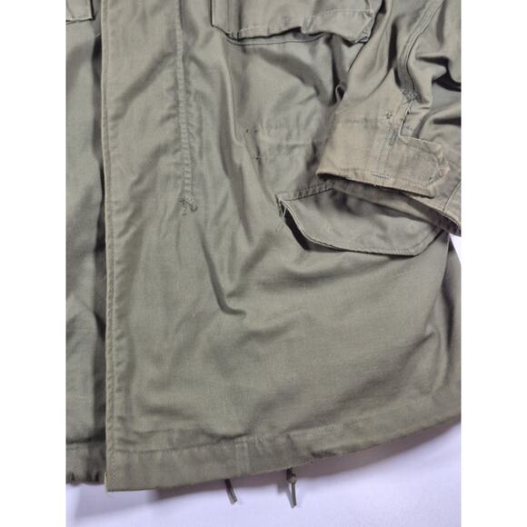 Vintage 80s Alpha Industries Green M65 Cold Weather Field Coat Men's Size SM R - Picture 5 of 8